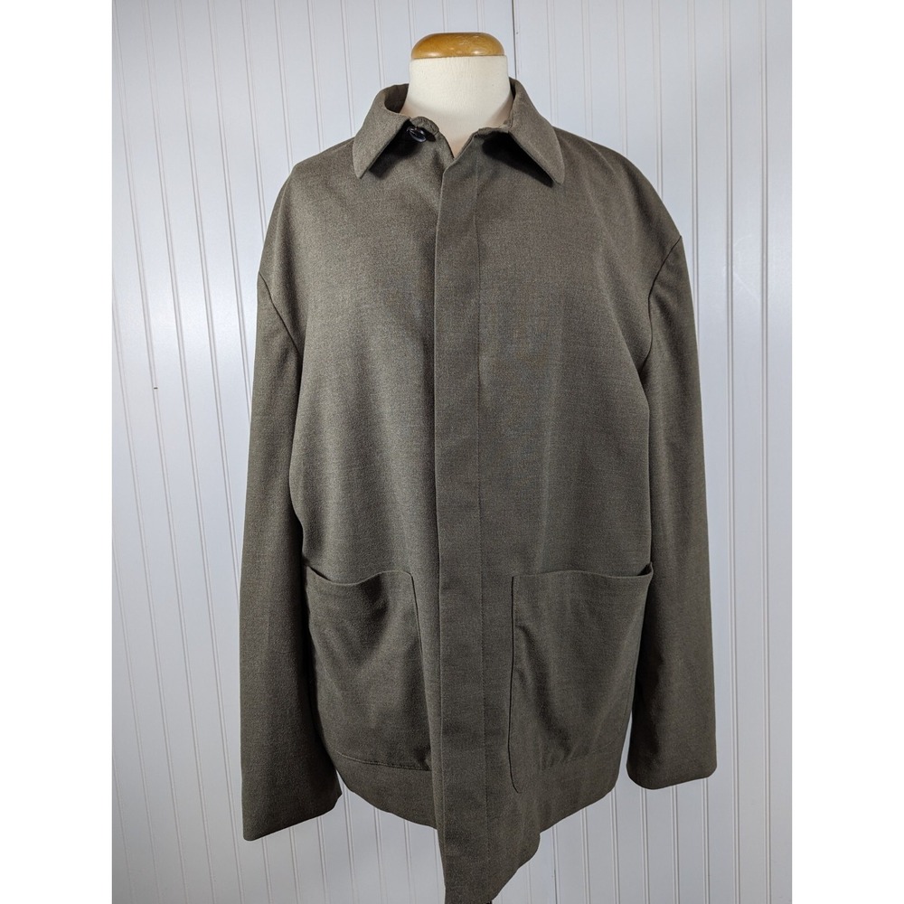 Zara Blazer Jacket Men's Size Large Brown Button-Down Outwear Cotton Minimalist